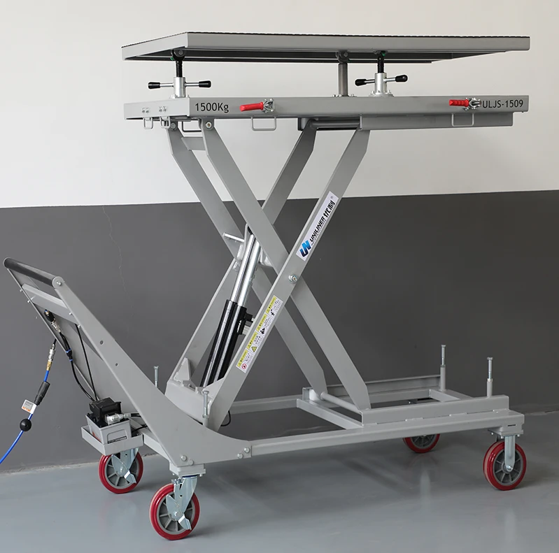 

Electric Vehicles EV Battery Lift ULJS-1509 Portable Car Scissor Lift Garage Repair and Check Tools Car Electric Tools