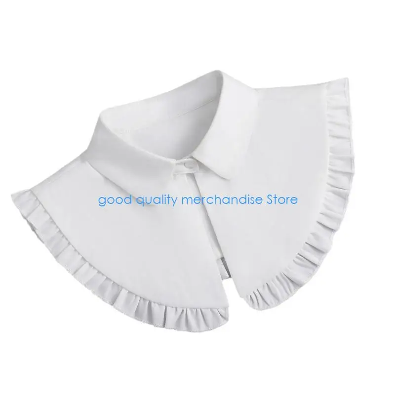 Y5JD Risvolto Falso Colletto Scialle Top Mantella con Collo Vintage arricciato per Abito da Donna