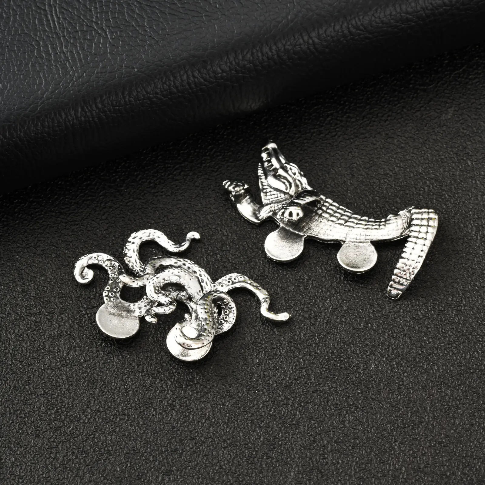 Vnox Exquisite Creative Crocodile Tiger Octopus Animal Pocket Brooch for Men, Retro Gentleman Suit Coat Accessories Jewelry Gift view 6