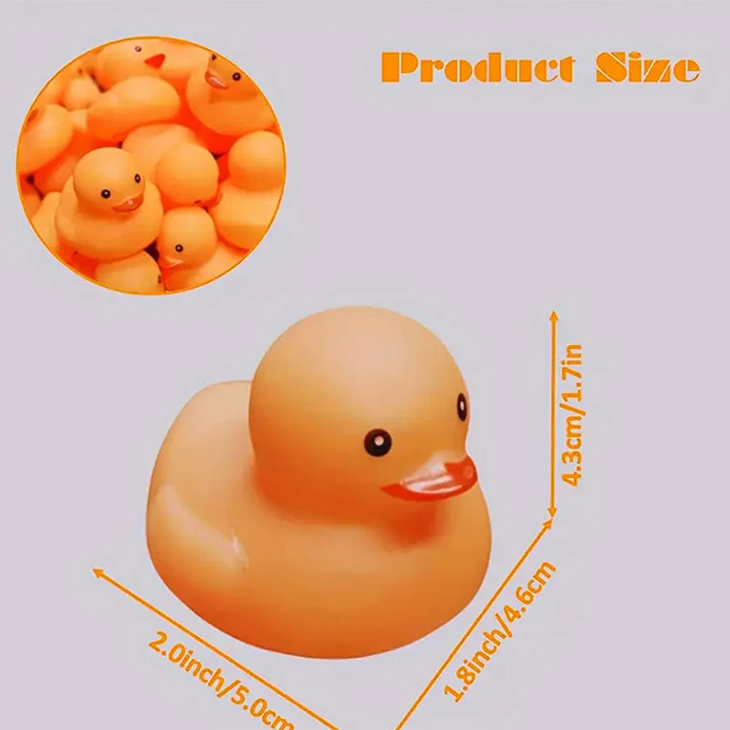 50/100PCS Halloween Rubber Ducks Orange Squirt Duckies , Toy, Classroom Prizes Ducky, Trick or Treat Fillers Party Favor