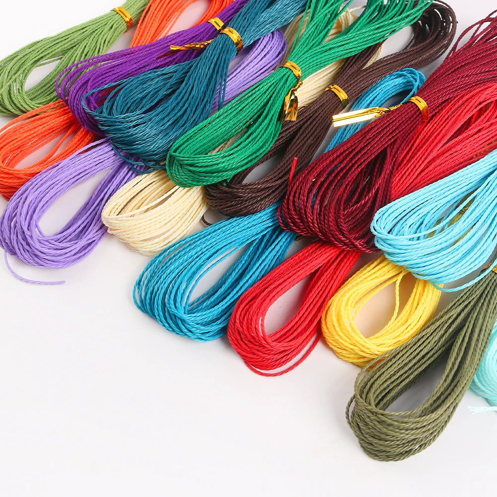 40 couleurs 10 m/Lot 1mm fil de coton ciré cordon de perles corde pour bracelet à bricoler soi-même collier fabrication de bijoux fournitures accessoires