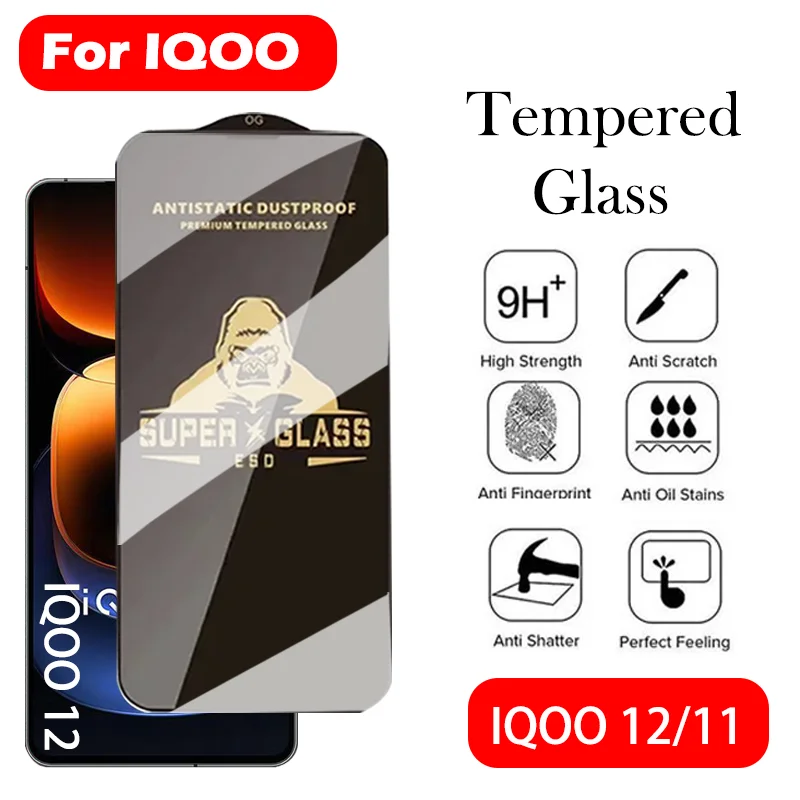 Original Protection Tempered Glass For VIVO IQOO 12 11 11S 10 Screen Protector Cover Film