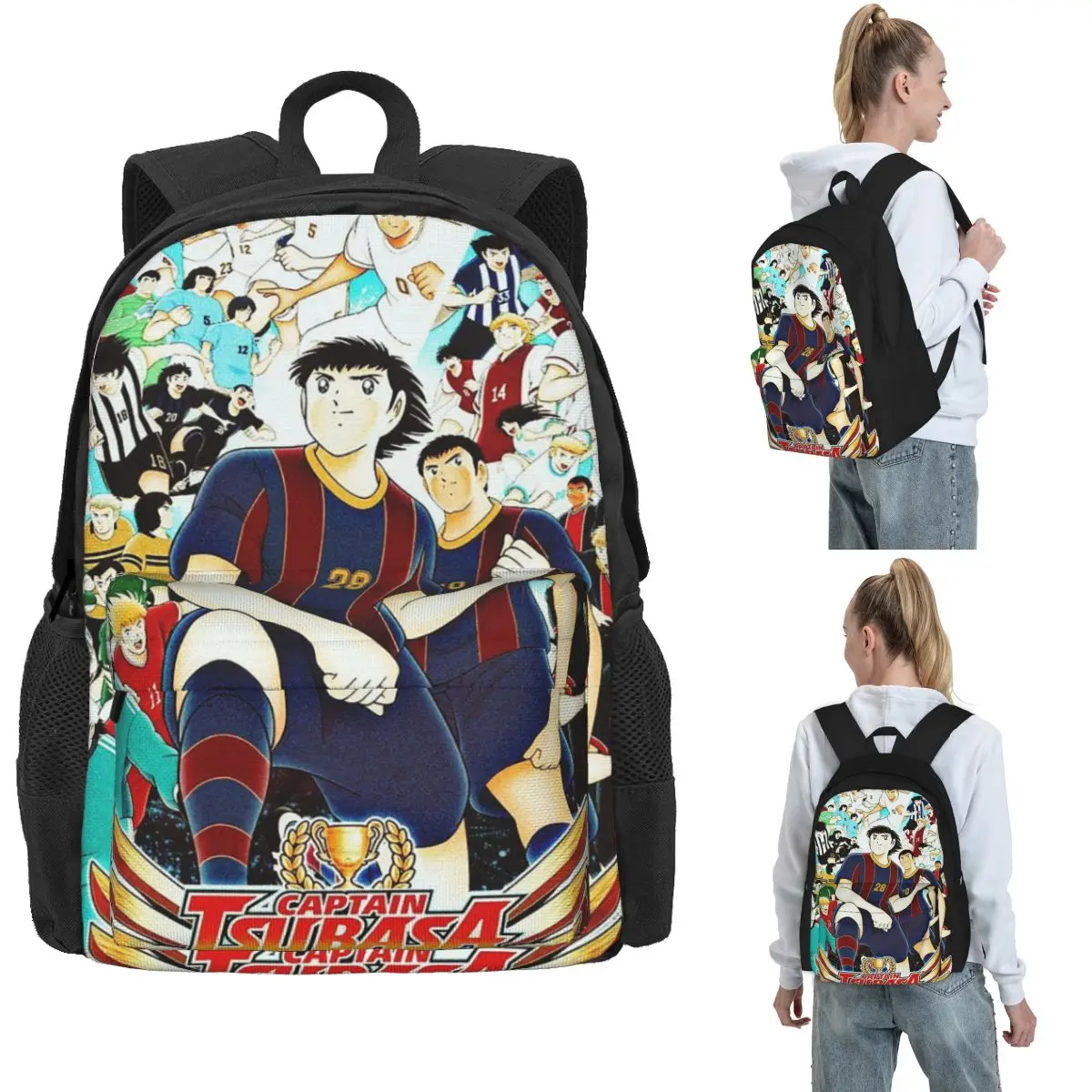 

Рюкзаки японского футбола, манги, капитан Цубаса, сумка для книг для мальчиков и девочек, школьные сумки большой вместимости, дорожный рюкзак, сумка на плечо