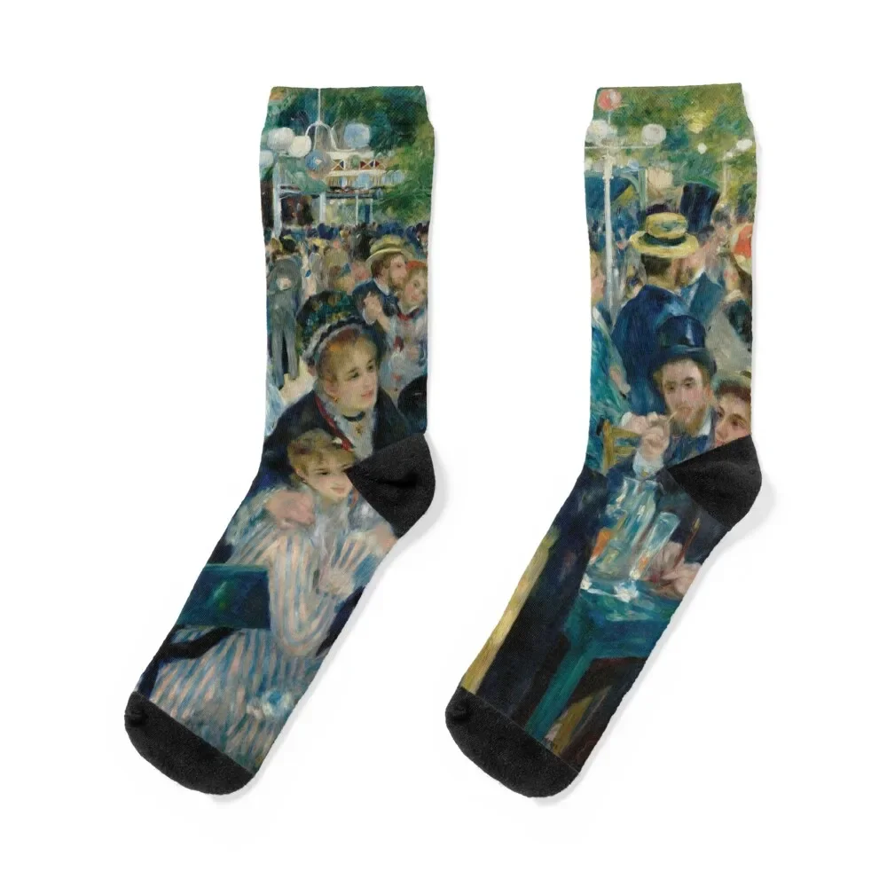 

Bal du moulin de la Galette by Pierre-Auguste Renoir 1876 HD High Quality Online Store Socks Soccer Socks For Man Women's