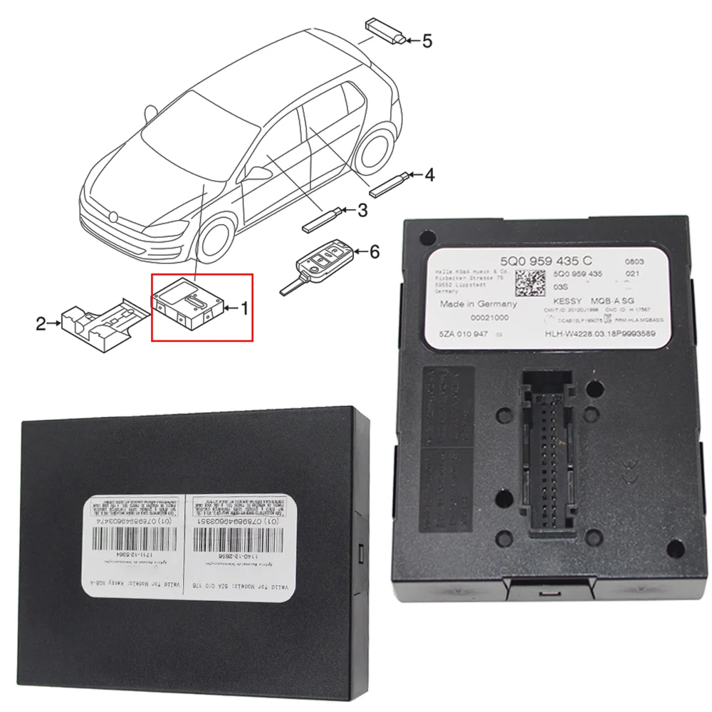 

Comfort Module Access Starting Authorization Control Module For VW Golf MK7 Audi A3 Keyless Entry Control Module 5Q0 959 435 C