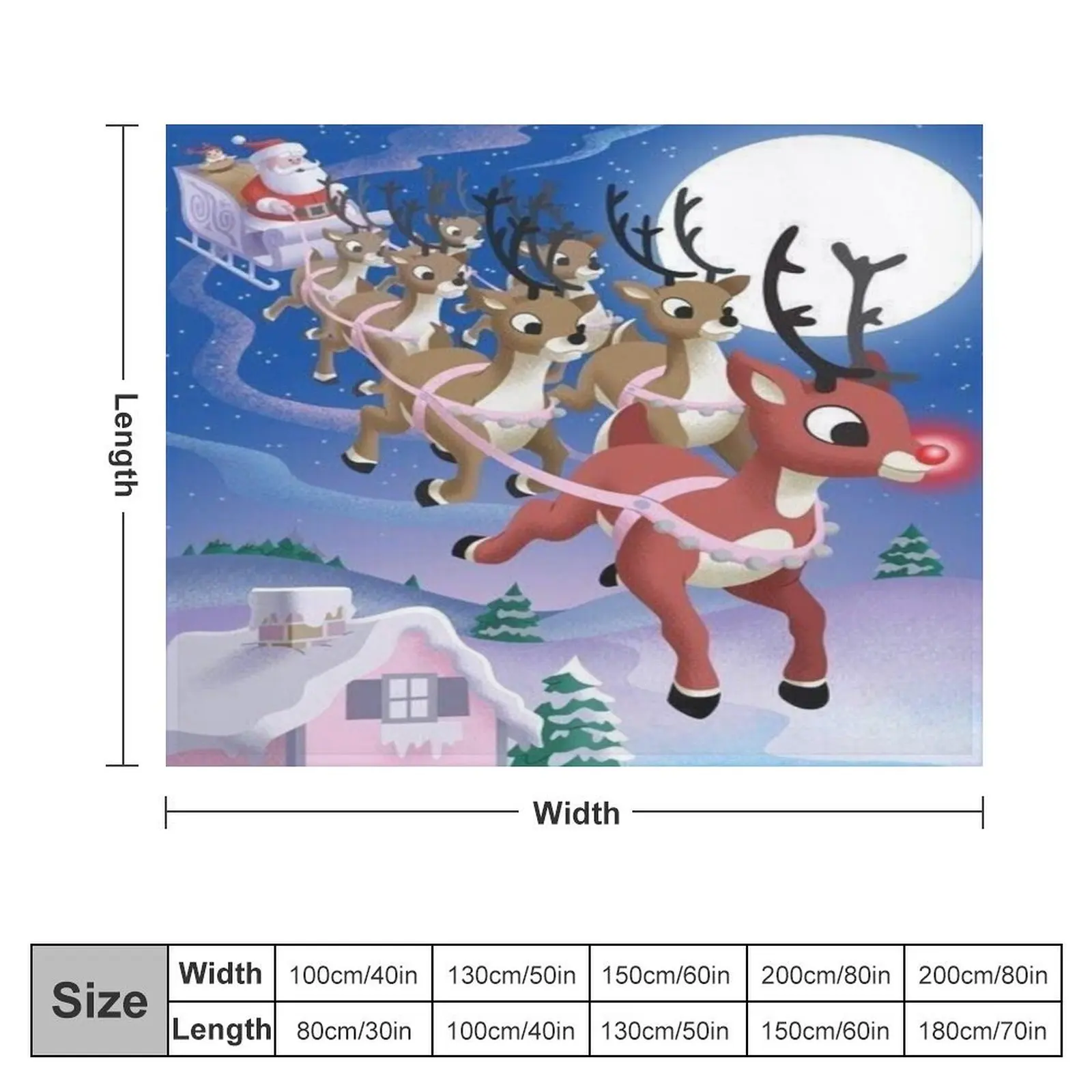 RUDOLPH THE REDNOSE REINDEER & FRIENDS Throw Blanket Hairy Decorative Sofa Bed covers Hair Blankets