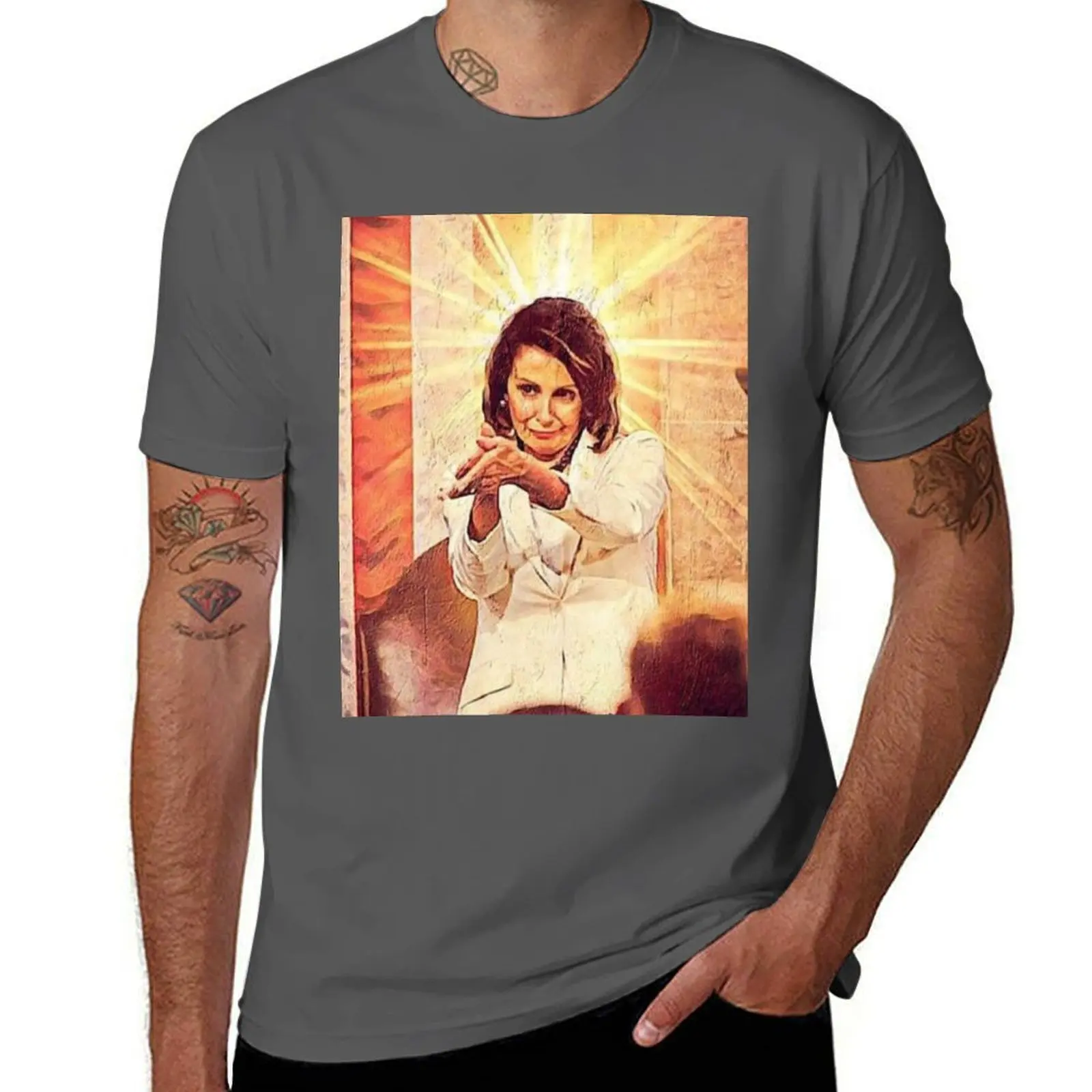 

Shade Nancy Patron of Pelosi: Saint T-Shirt Lightweight Casual Summer T-Shirt