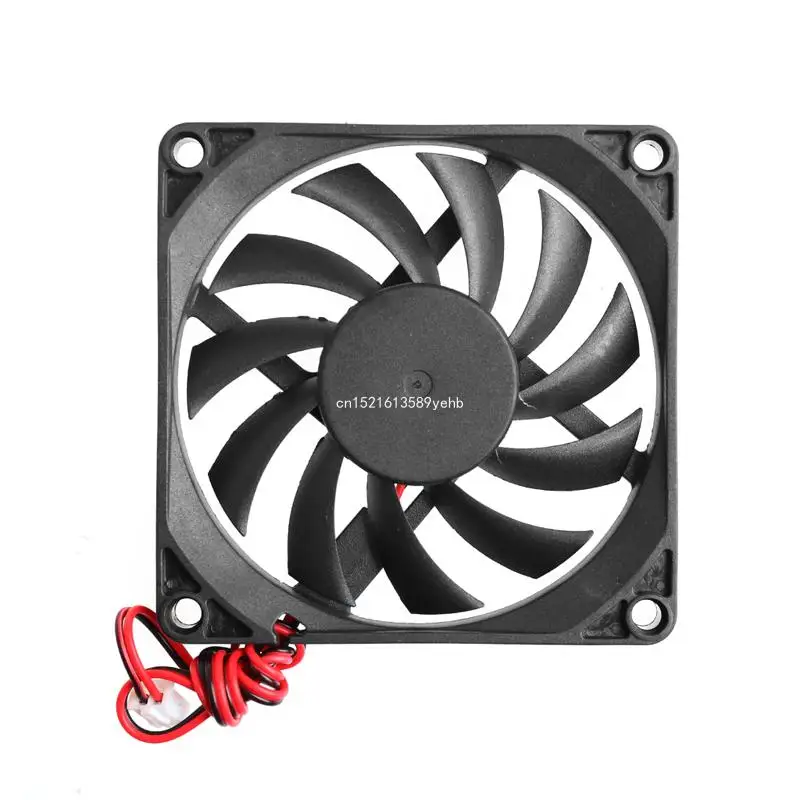 12V 2-Pin 80x80x10mm PC Computer CPU System Heatsink Brushless Cooling Fan 8010