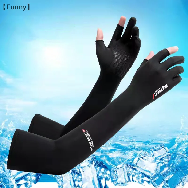 Mangas de brazo solares UV para hombre, guantes de ciclismo de mano, mangas largas, cubierta de brazo de conducción, manguito fresco de verano para mujer, protección solar para motociclista