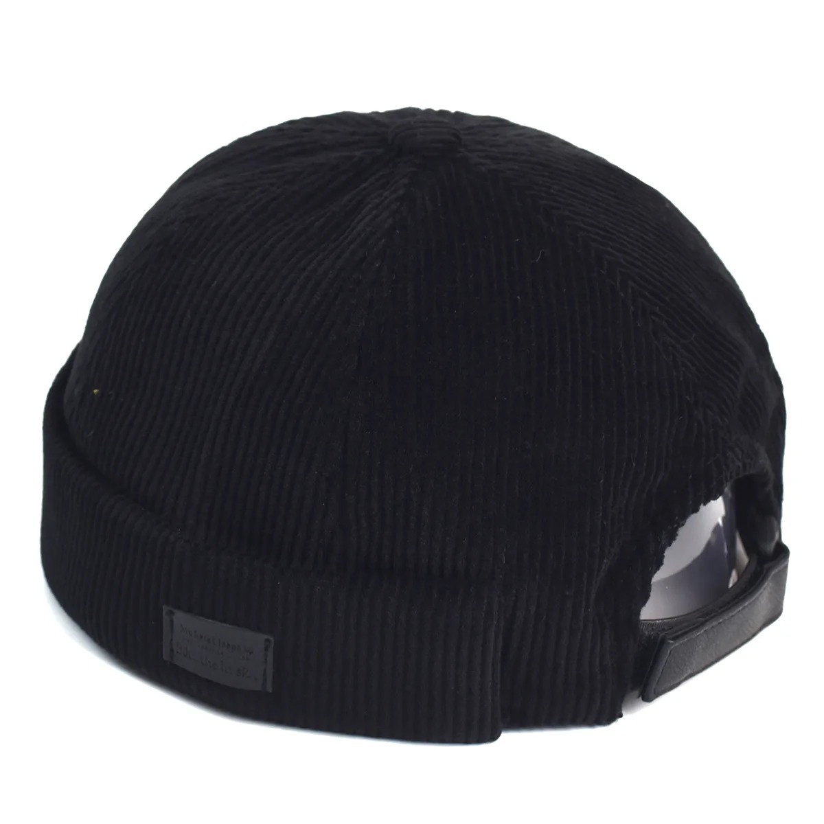 NewUnisex Cord Einfarbig Brimless Caps für Männer Frauen Street Hip Hop Hüte Retro Beanie Docker Caps Einstellbare Kuppel Hüte – Detail 8