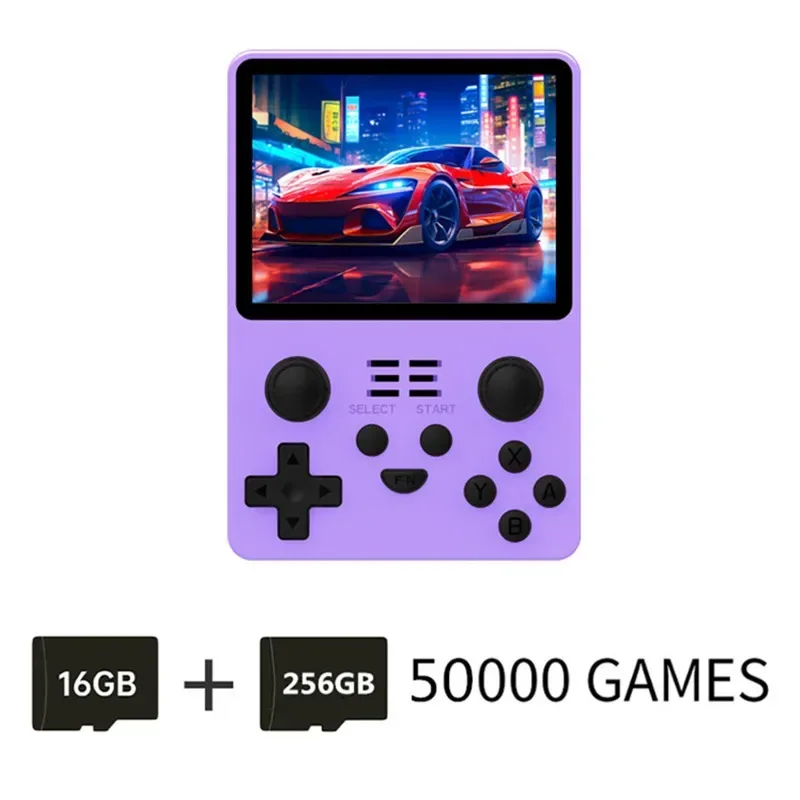 2024 new POWKIDDY Purple RGB20S Handheld Game Console Retro Open Source System RK3326 3.5-Inch 4:3 IPS Screen Children's Gifts