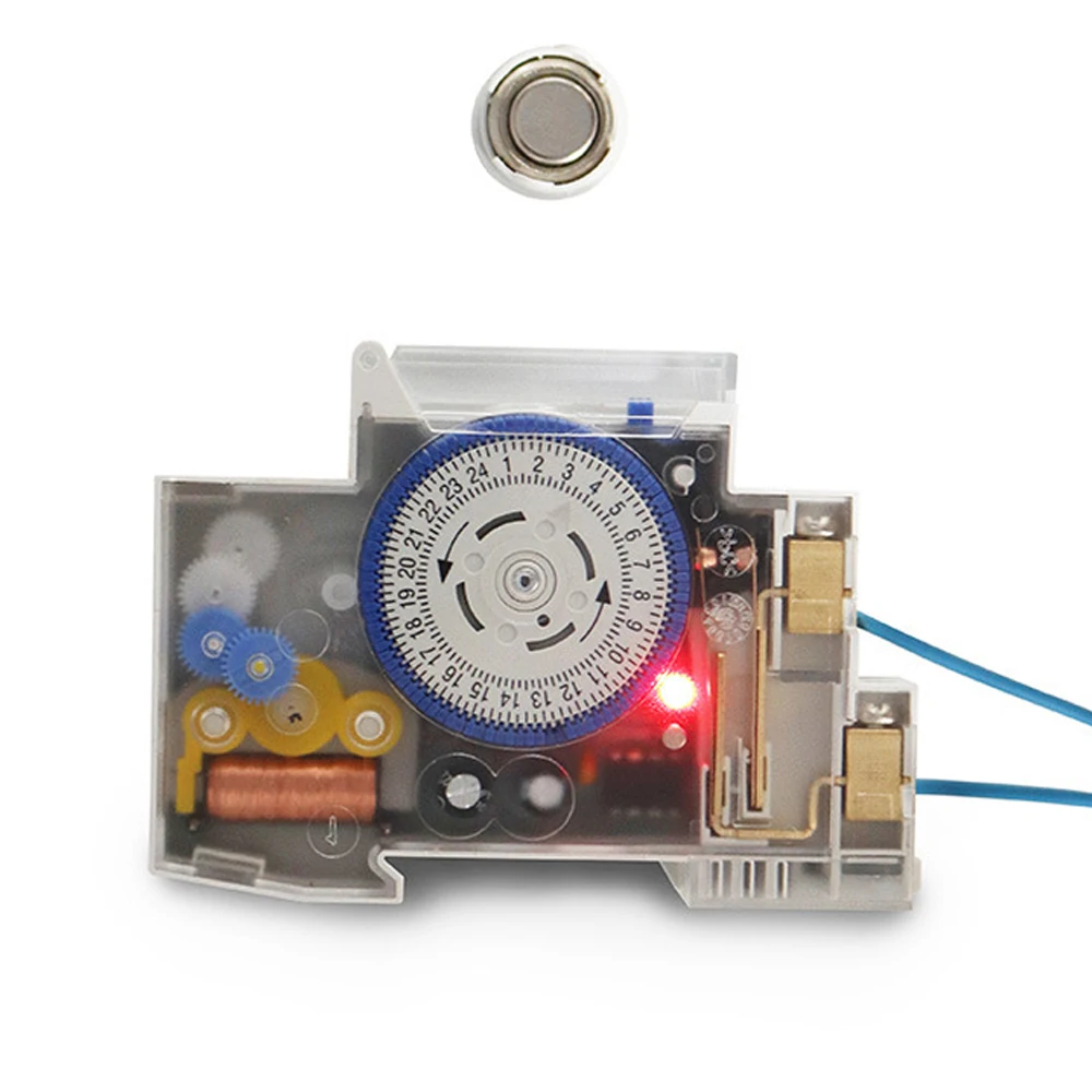 

SUL180A 24h Mechanical Timer Switch Relay Analogues Electrical Programmable AC 220V 16A Battery 35mm DIN Rail