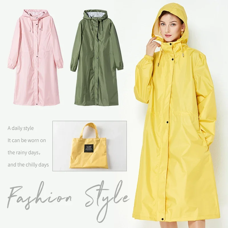 Running Long Raincoat Dress Overall Pink Fashion Portable Raincoat Outdoor Unisex Waterproof Roupa De Chuva Home Garden AB50YY