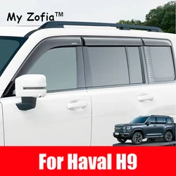 For Haval H9 2nd 2024 2025 New H9 Car Window Visor Weather shield Black Wind Rain Deflectors Side Window Deflector Accsesories