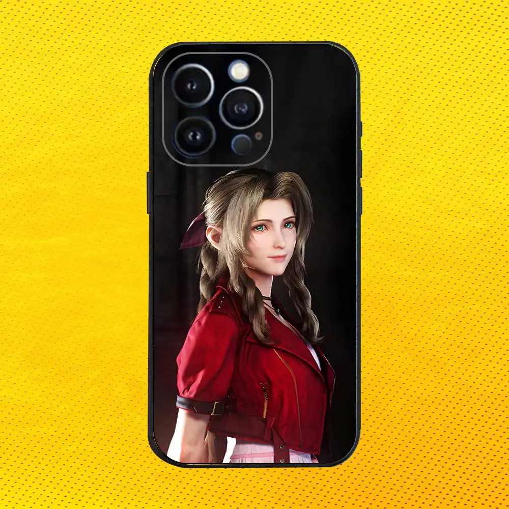 F-Final F-Fantasy Aerith Gainsborough  Phone Case For iPhone 16e,16,15,14,13,12,11,Pro,X,XS,Max,XR,Plus,Mini Soft Black Cover - view 5