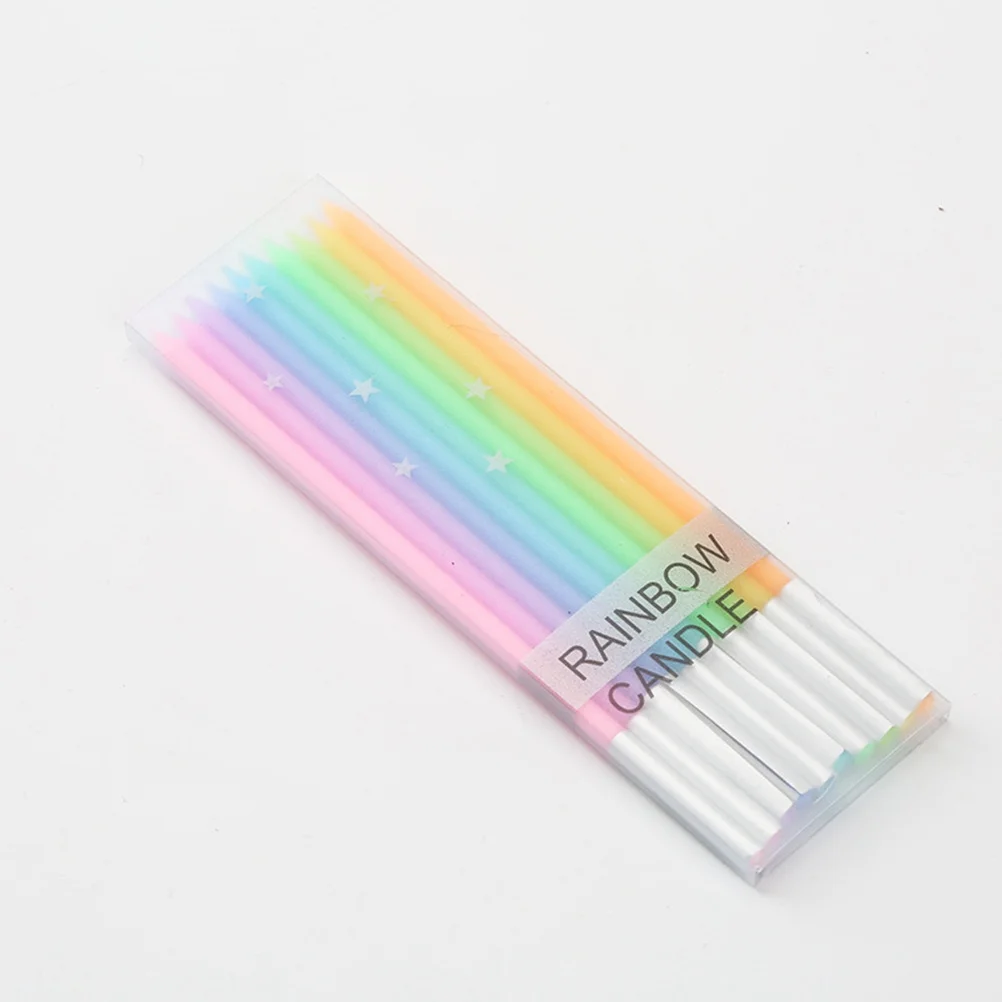 

50pcs Rainbow Birthday Candles Colorful Cake Decorations For Wedding Party Festival Celebration Biodegradable Non Toxic Paraffin
