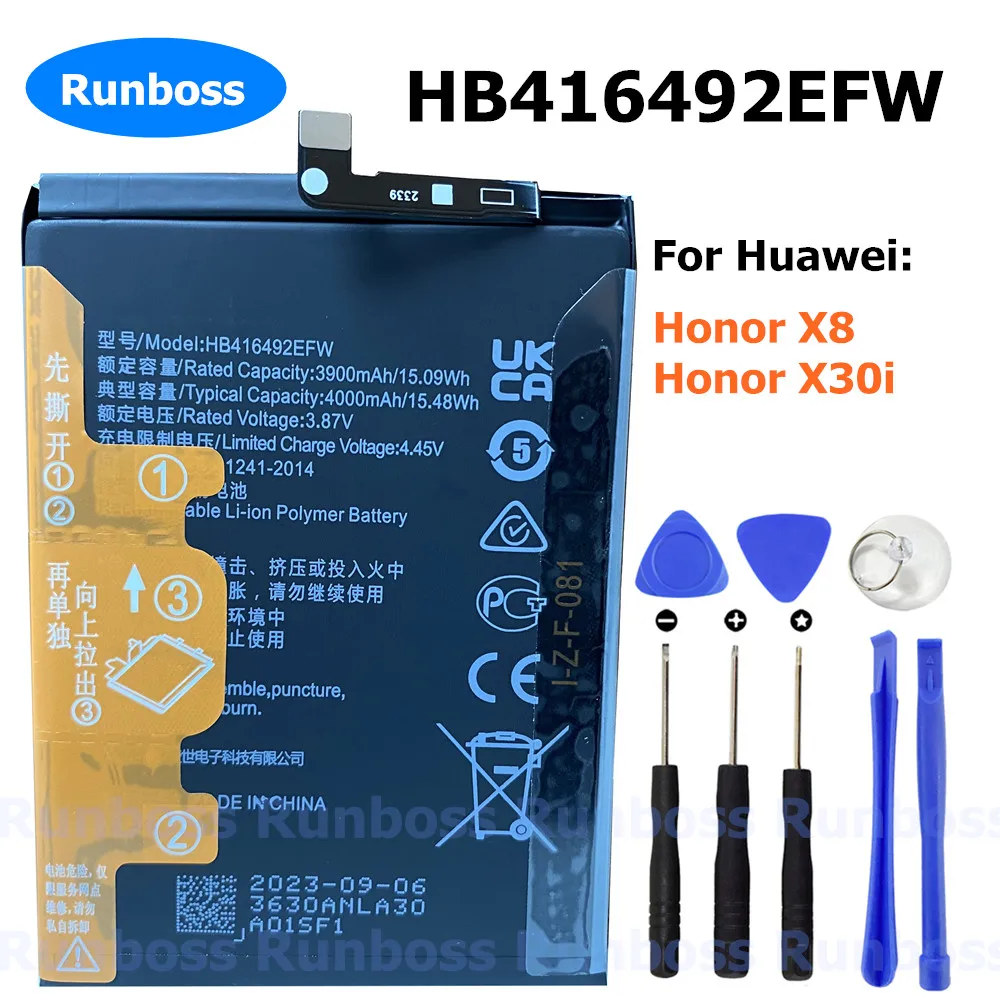 Batteria originale 3.87V 4000mAh per Huawei Honor X8 / X30i X 30i TFY-AN00 TFY-AL40 TFY-TN00 cellulare