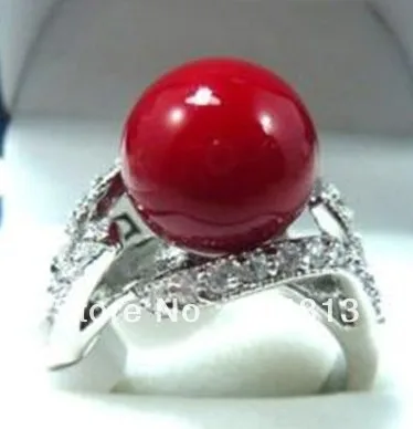 

tone Wonderful red coral bead woman's ring