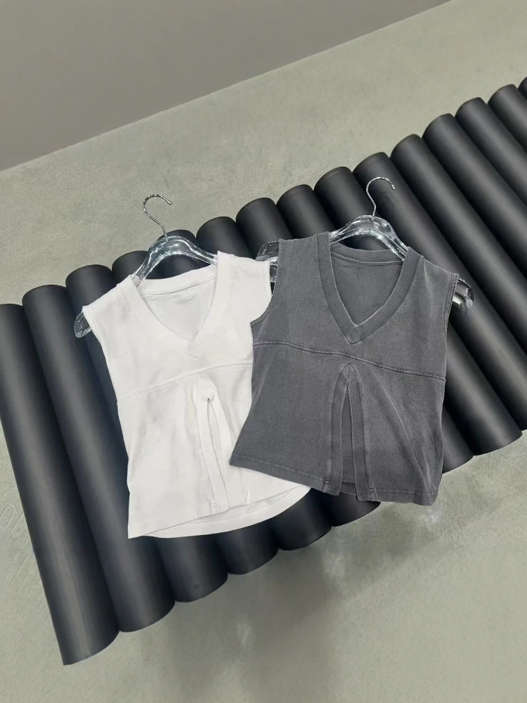 

Summer New Sle South Oil King 25 Vintage V-ne ort Svel Slim Fit T-irt Women's Faionable Casual Pure Color Top