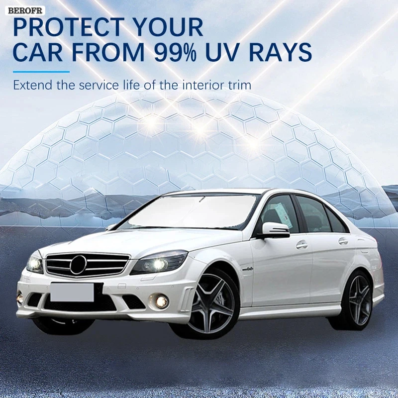 

For Mercedes Benz C Class W204 C180 Summer Car Accessories Car Windshield Sun Shade Covers for Front Window Sunscreen UV Parasol