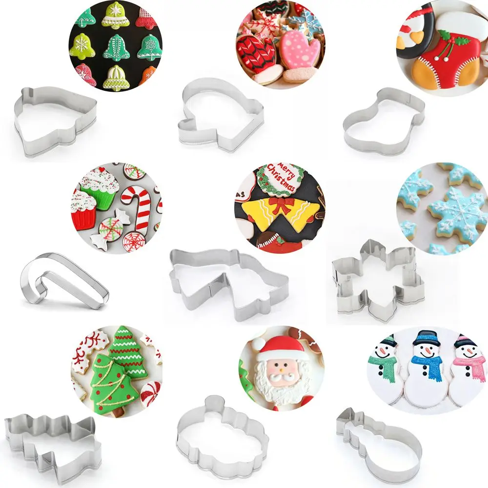 

1/2PCS Elk Xmas Theme Santa Claus Christmas Cookie Cutter Cake Mould Biscuit Mold Baking Tool