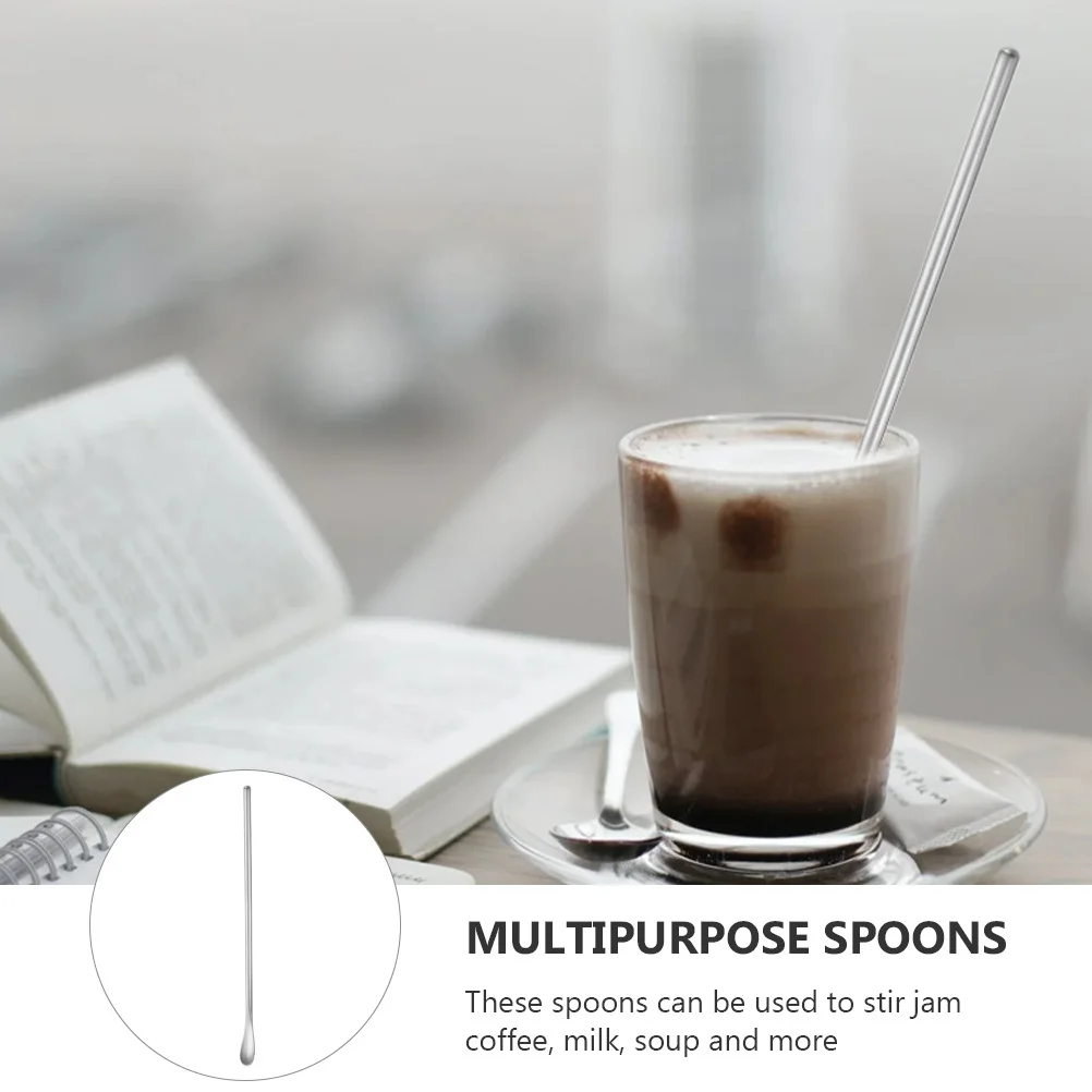 

6 шт. ложки для перемешивания из нержавеющей стали, многофункциональные креативные ложки для коктейлей, изысканные полированные, безопасные на ощупь, здоровые кухонные принадлежности