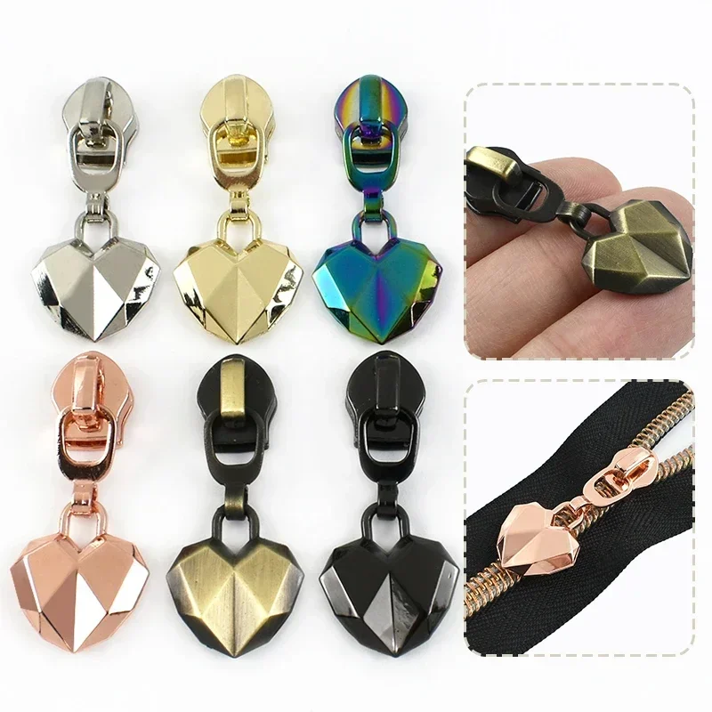 5/10Pcs 5# Zippers Sliders for Nylon Zip Decoration Ziper Puller Head Bag Repair Zips Cursor Sewing Zipper Tongue Fidget Slider