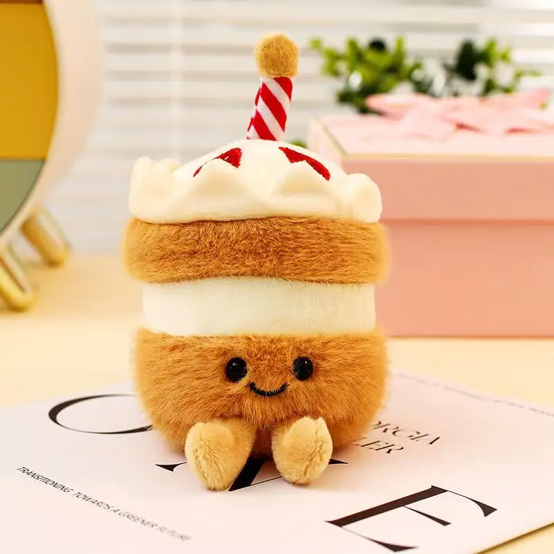 14 ซม.จําลองใหม่เค้กสตรอเบอร์รี่กระเป๋าเป้สะพายหลังจี้ตุ๊กตาตุ๊กตาPlushของเล่นการ์ตูนอะนิเมะของขวัญน่ารักสําหรับแฟนตุ๊กตาสนุก