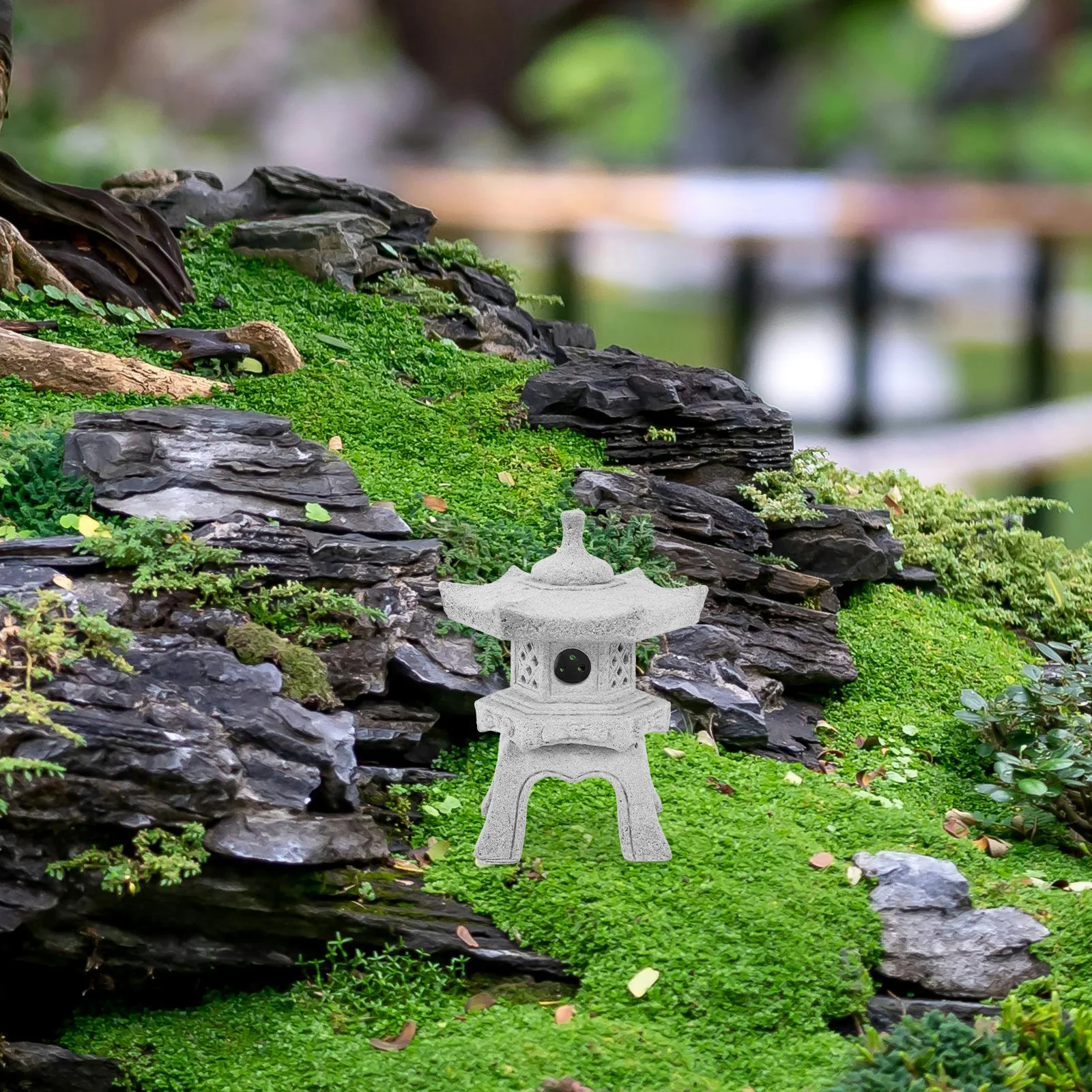 

Miniature Pagoda Statue Japanese Garden Bonsai Micro Landscape Decor Zen Lantern for Outdoor Aquarium Stone Ornament