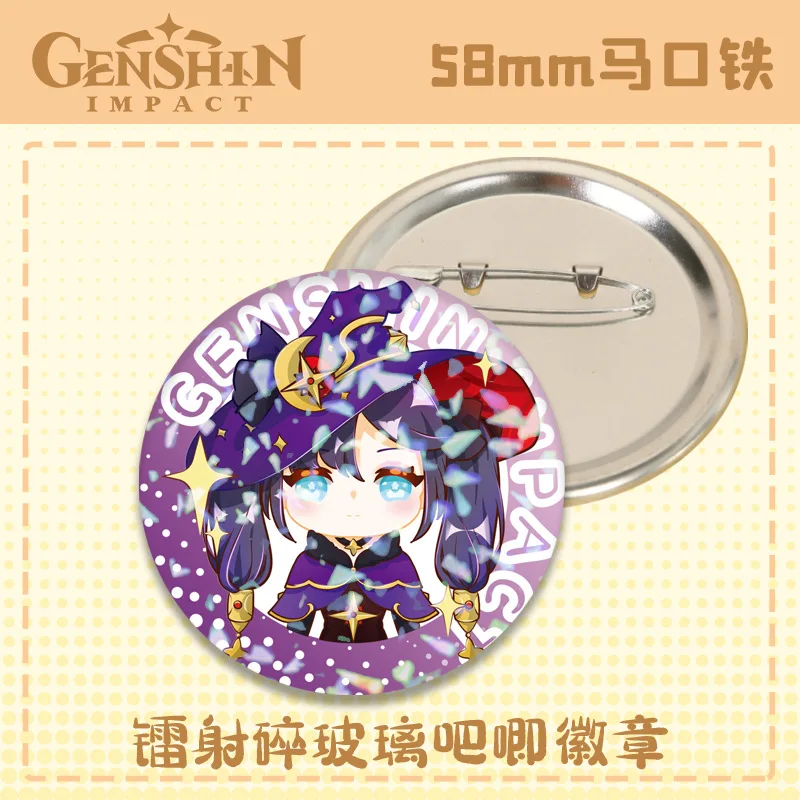 Impact Tinplate Badge Xiao Zhongli Kokomi Yoimiya Ayaka Chongyun Shenhe Soft Button Brooches Pins Anime Game Jewelry