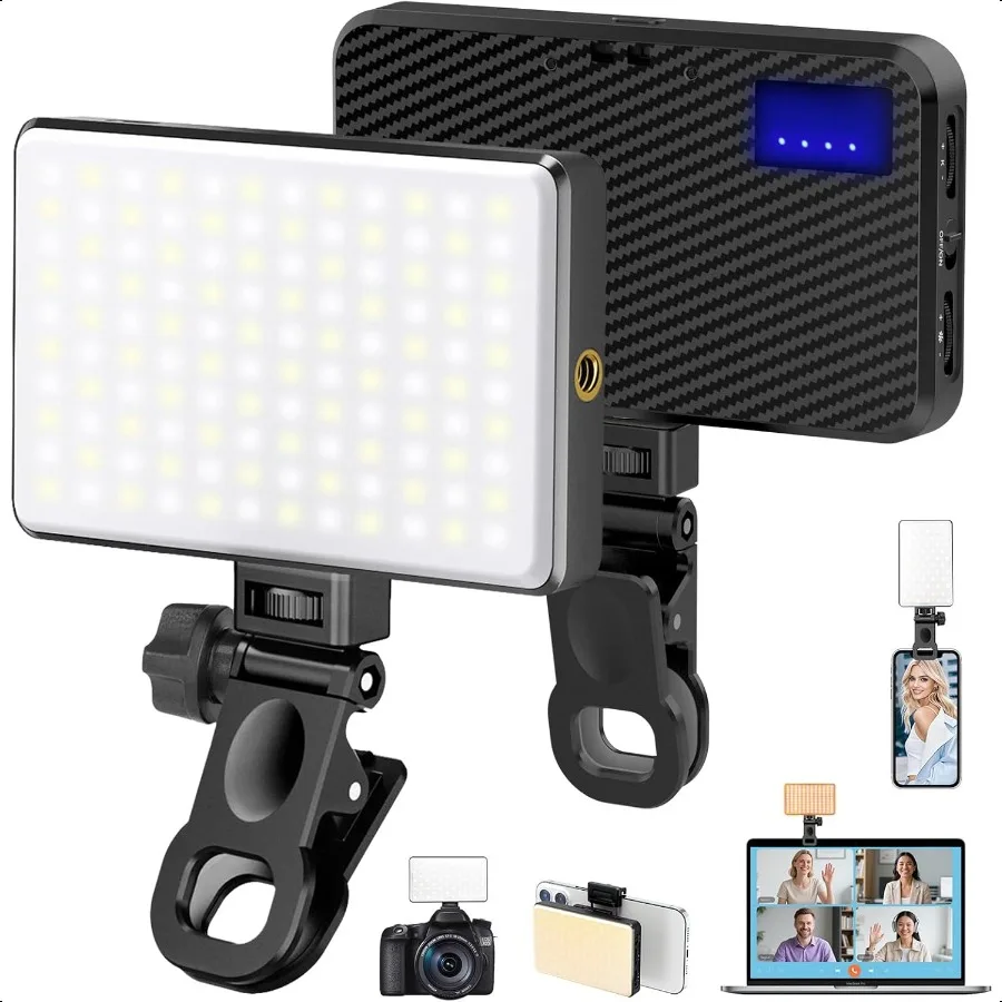 

168 LED Portable Selfie Light for iPhoneRechargeable iPhone Light Clip 3000mAh 9000K CRI95+ Alix Earle Lighting for Video Recor