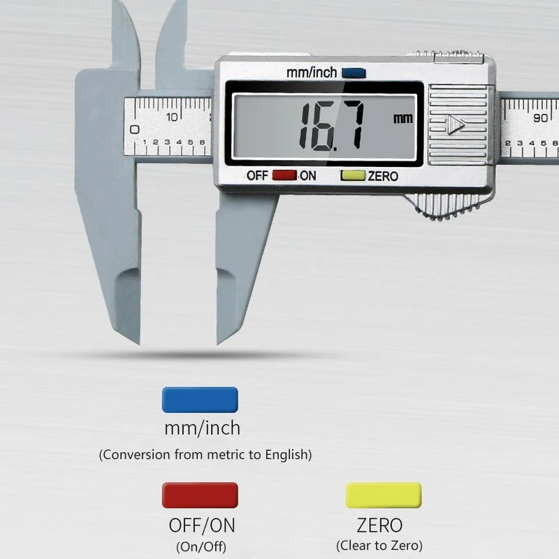 0-150mm Electronic Digital Display Vernier Caliper Carbon Fiber Dial Vernier Caliper Gauge Digital Ruler Measuring Tool