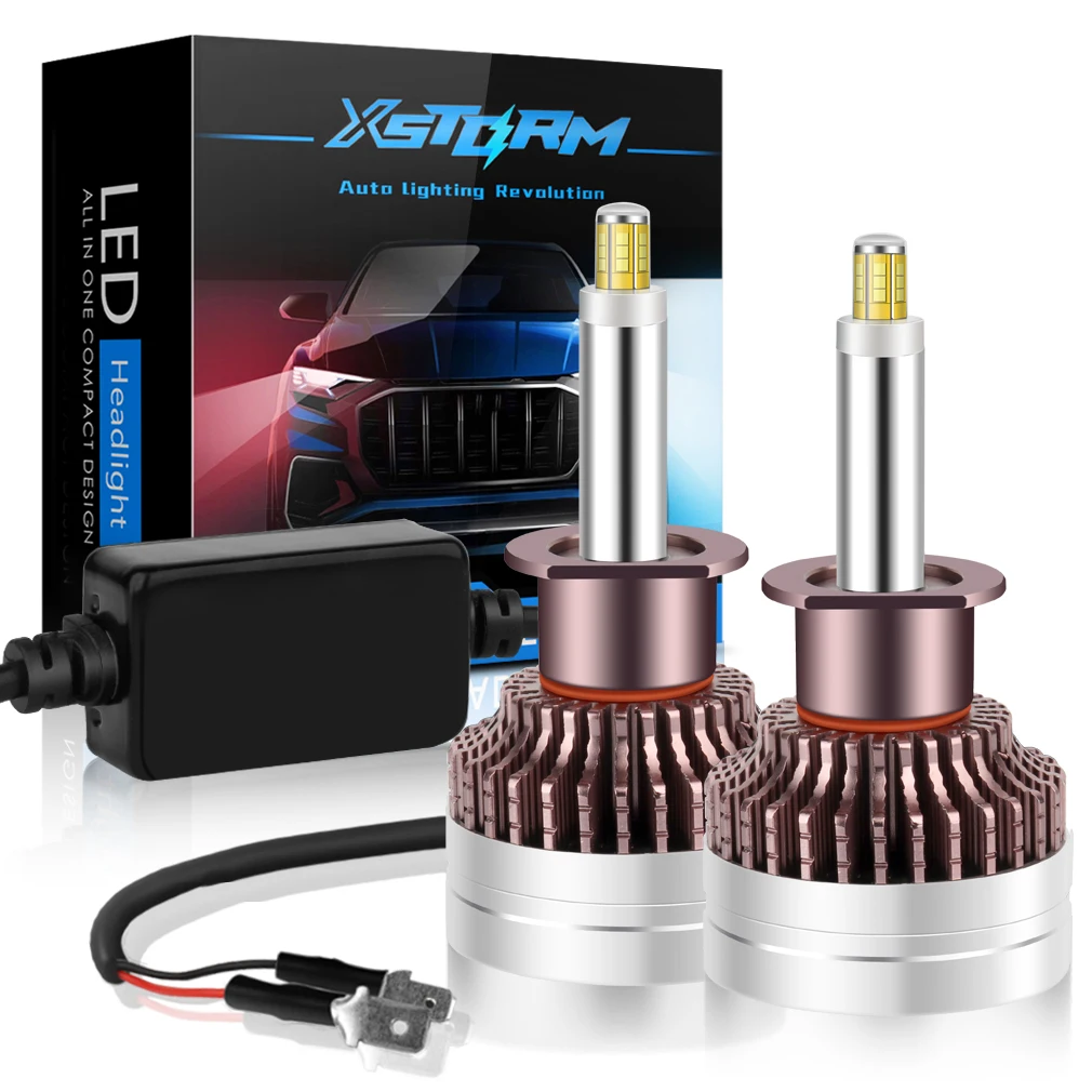 XSTORM H1 LED Canbus 20000LM 300W Car Headlights H3 LED Lights High Power 6000K  Cars Headlight Withe Fan Auto Turbo Lamps