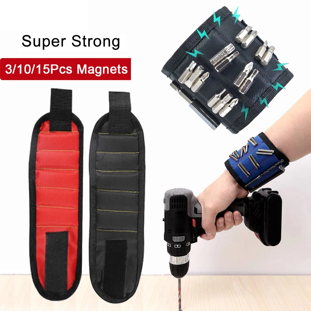 Portable Magnetic Wristband Tool Kit Strong Magnetic Wristband Tool Strap with Telescopic Pickup Tool, Repair Accessories