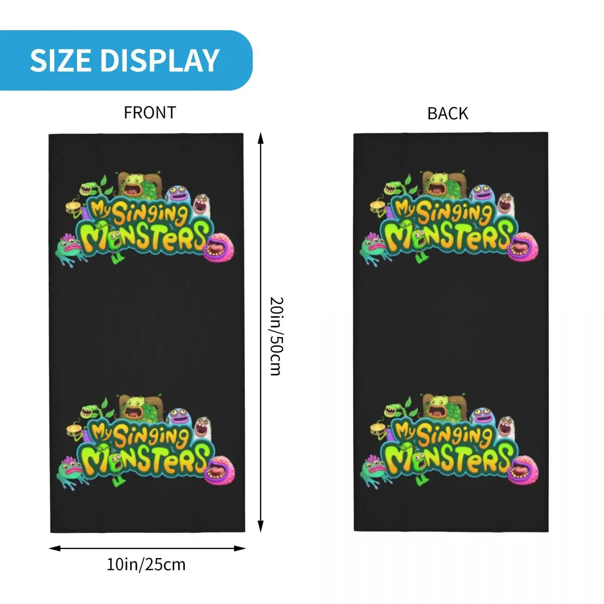 My Singing Monsters Bandana para el cuello, polaina a prueba de viento, bufanda para la cara, cubierta para hombres y mujeres, pasamontañas de tubo para videojuegos electrónicos