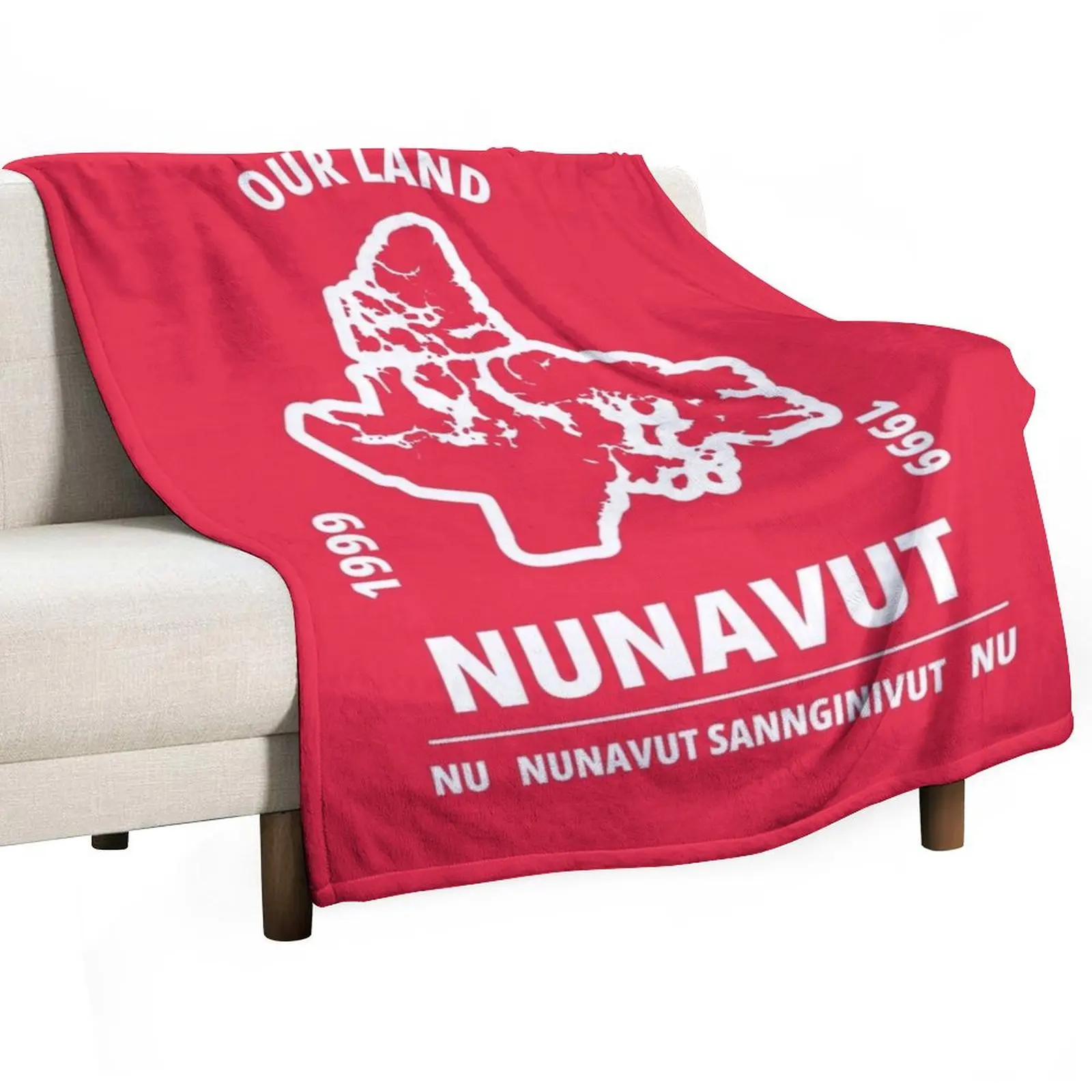 

Nunavut Territories Canada NU - Our Land - Nunavut Sannginivut Throw Blanket Shaggy Furry Soft Blanket for Bedroom Living Room