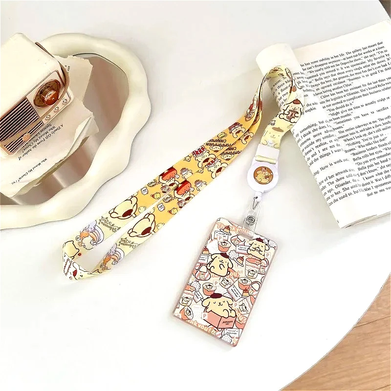 Sanrios Cartoon Tier Kartenhalter Langes Seil Anime Figur Hello Kitty Kuromi My Melody Kartenhüllen Lanyard Ausweis Paket Fall