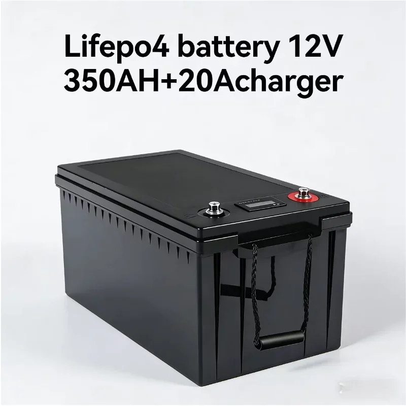 

Waterproof 12V 350AH LiFePO4 Lithium Battery | 100A BMS 4S 12.8V | 20A Charger | Inverter Solar EV Boat – Durable Weatherproof