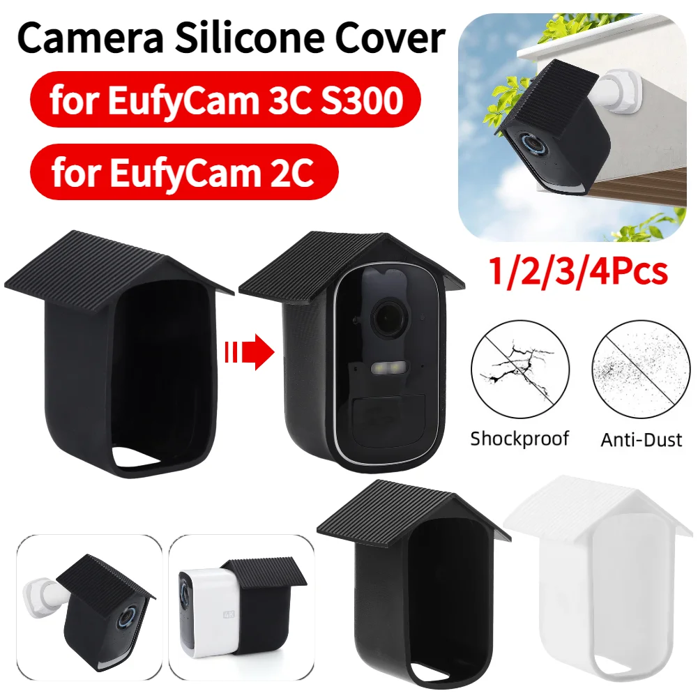1/2/3/4/6Pcs Camera Cover Weatherproof Silicone Camouflage Security Camera Case Shockproof Dustproof for EufyCam 3C Camera