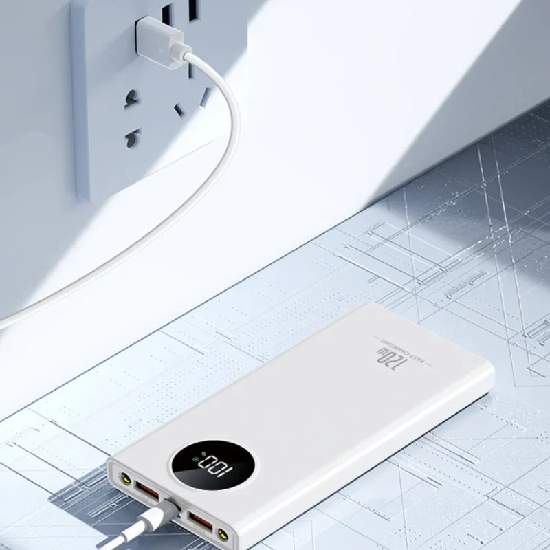 Batterie Externe Ultralarge avec Affichage Numérique, Accessoire de Charge Super Rapide, 120W, 50000mAh, pour iPhone, Xiaomi, Samsung, Nouveauté