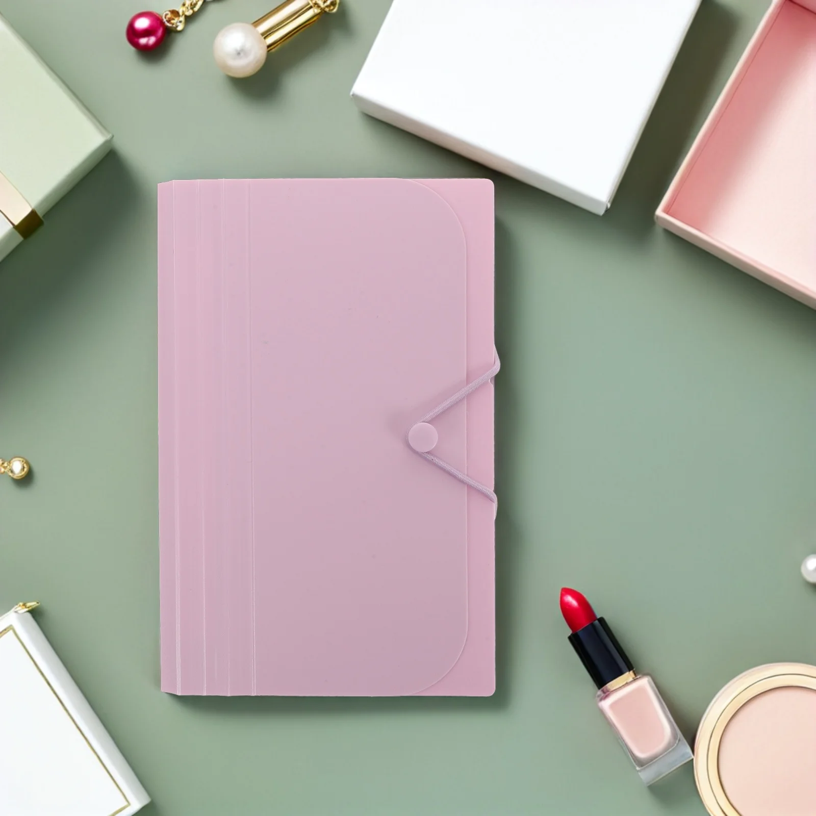 منظم لوحات ختم الأظافر، ألبوم جمع لوحة الأظافر القابل للطي مع أوراق شفافة لعرض تخزين الاستنسل والفن #5