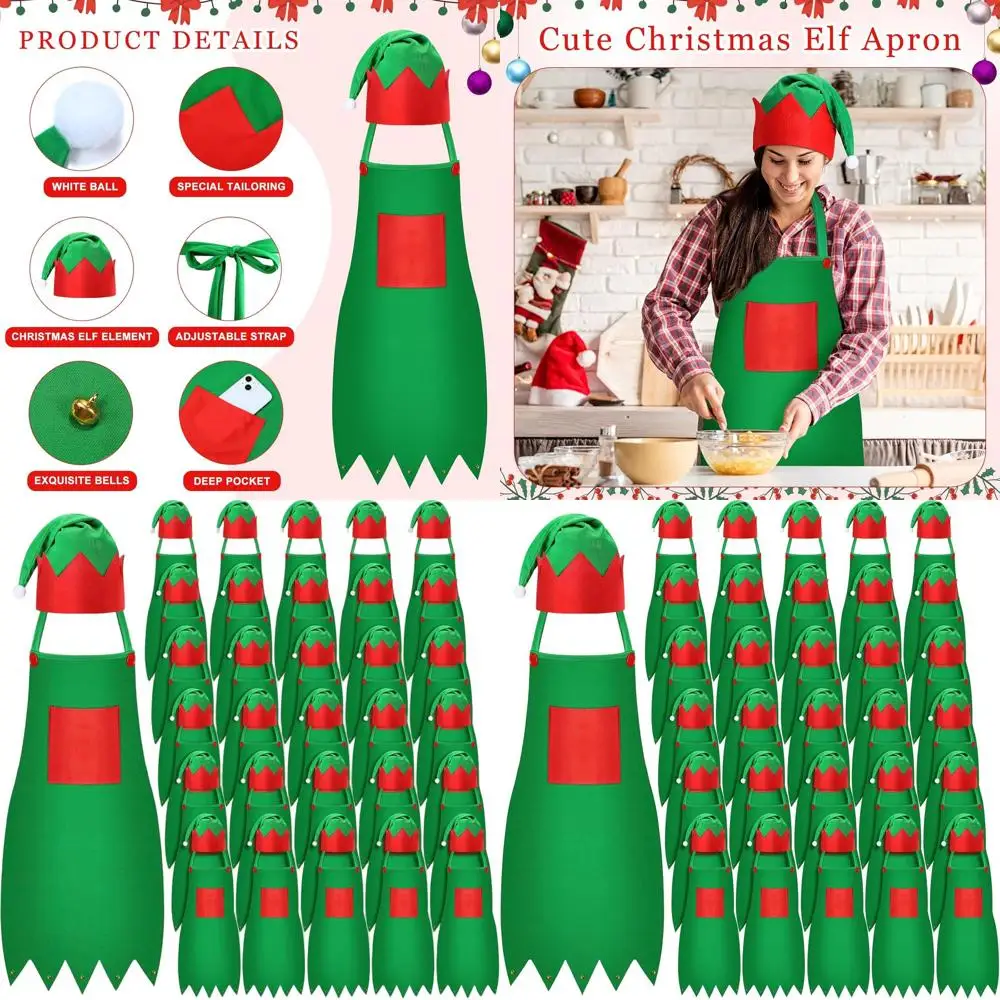 

Наборы рождественских костюмов эльфа из 30 предметов: фартуки, шапки и праздничные принадлежности для праздничного косплея