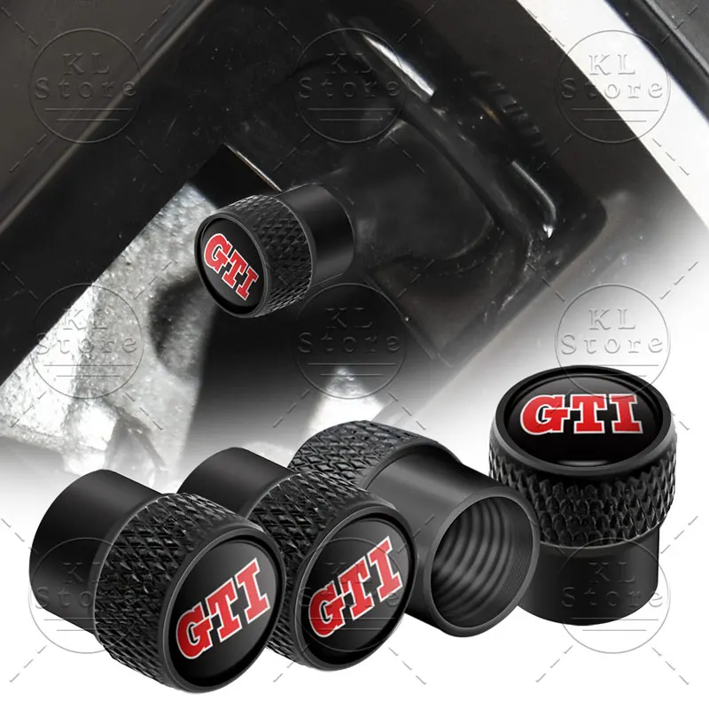 4Pcs/Set Car Styling Wheel Tire Valve Caps Rim Stem Dust-proof Cover Decor For VW GTI Logo Polo Golf Passat Tiguan Jetta