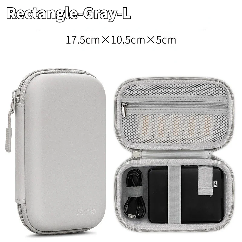 NONE Tragbare Mini Hard Shell Digital Gadgets Lagerung Tasche Künstliche Leder Kopfhörer Ladegerät Fall Datenkabel U Disk Organizer 8