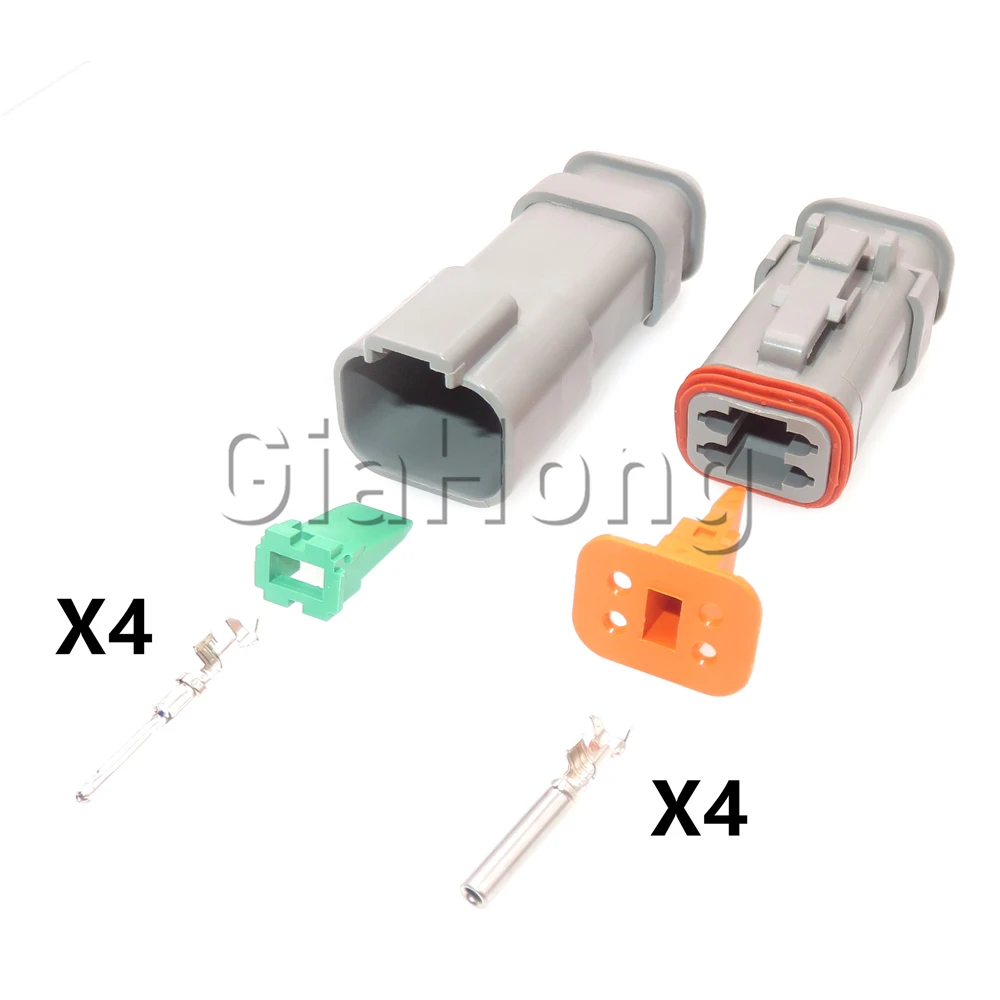 1 Set 4 Ways AC Assembly Auto Accessories Car Electrical Cable Socket DT04-4P-E008 DT04-4S-E008 Automobile Sealed Connector