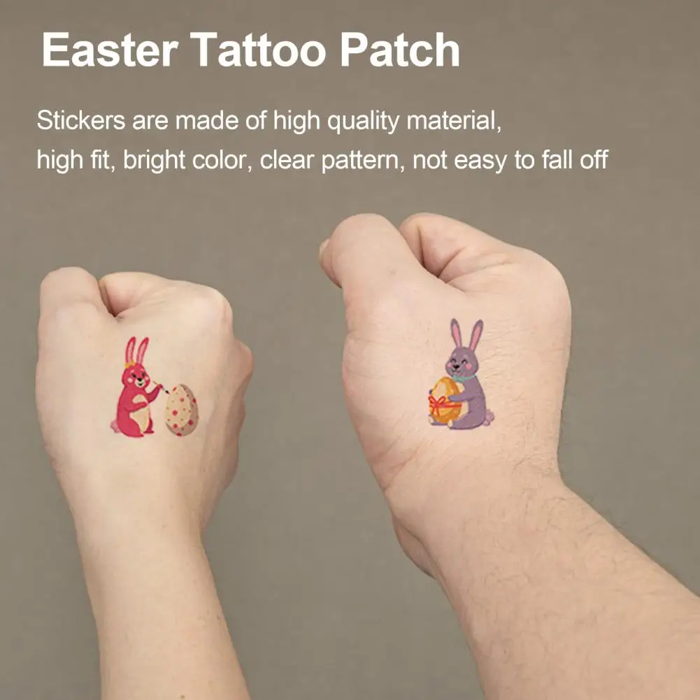 High-quality Temporary Stickers Easter Temporary Tattoos Easter Themed Temporary Tattoos Bunny Carrot Egg Pattern for Festive