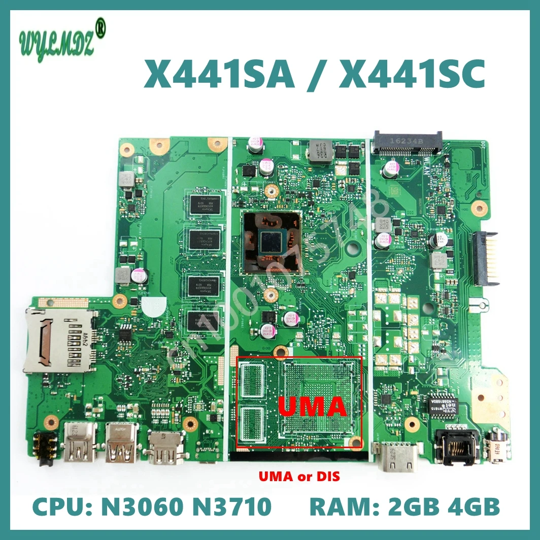 x441sc-ノートパソコンのマザーボード-asus-vivobook-a441sc-a441sa-x441sa-x441sc-f441s-x441s-a441s-メインボード-n3060-n3710-cpu-2-ギガバイト-4-ギガバイト-ram