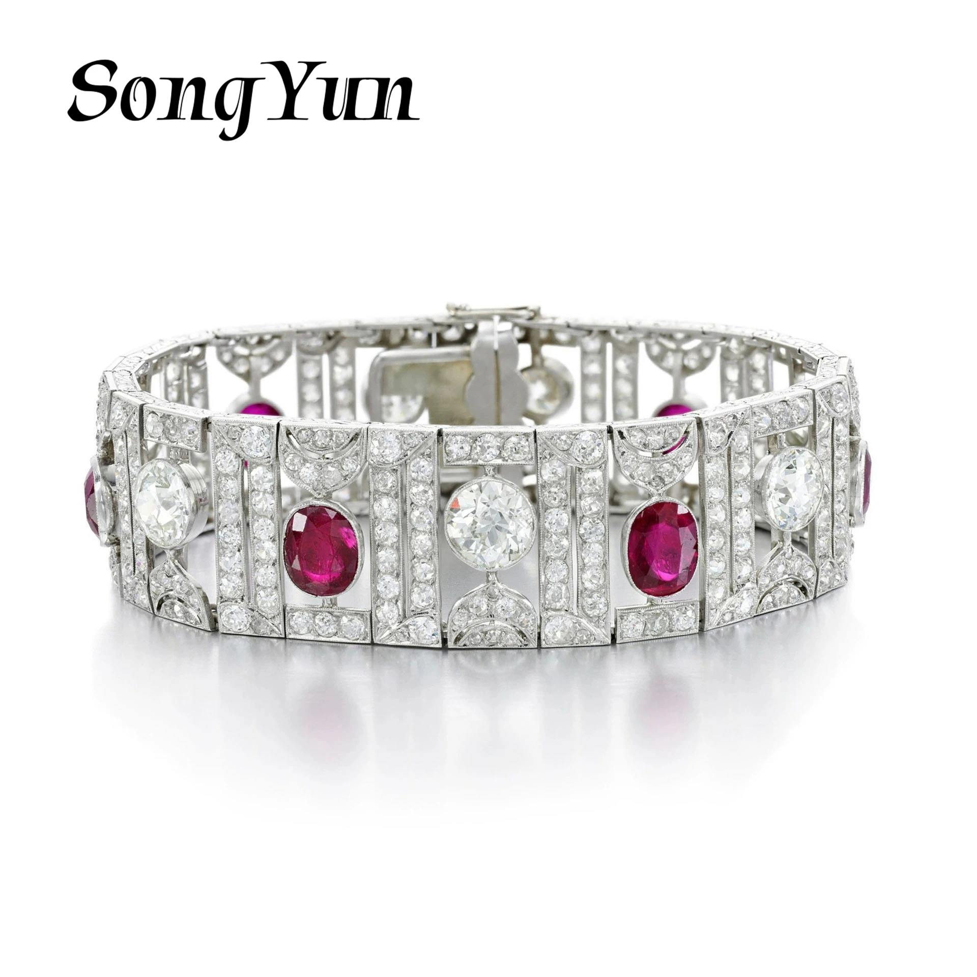 SongYun Jewelry 925 Sterling Silver Bangle 5A CZ Gemstones HCD Gemstones Designer Wedding 925 Sterling Silver Bangle Accessories