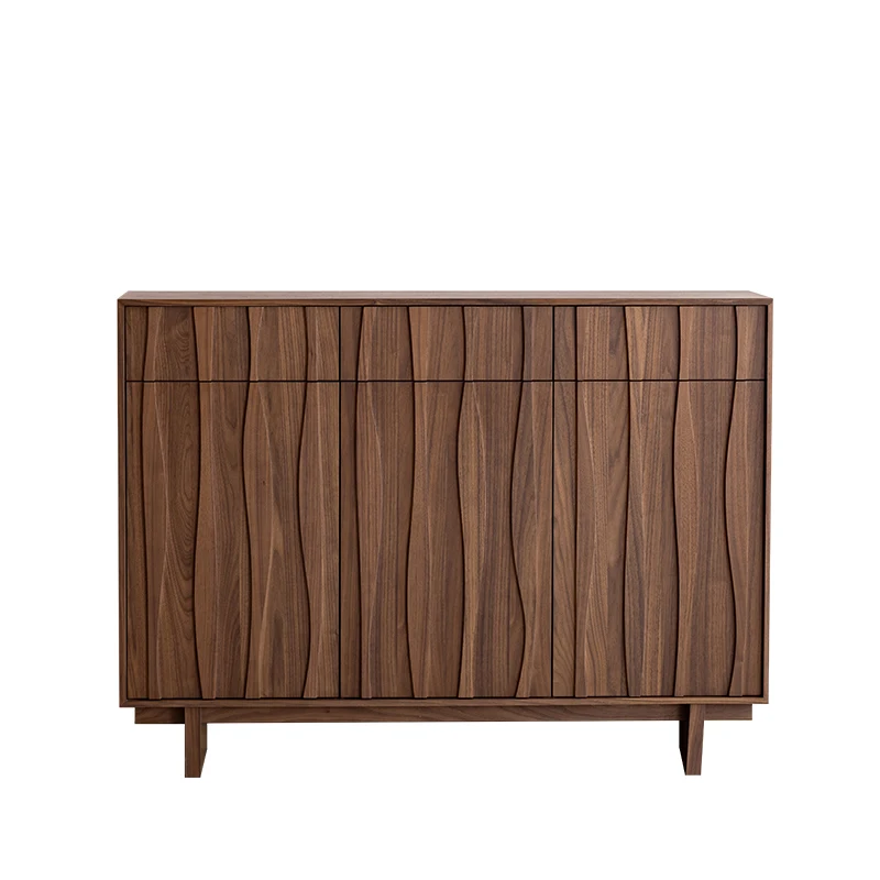 

medieval style all-solid wood shoe cabinet, small apartment storage cabinet, shoe change cabinet at the door, black walnut