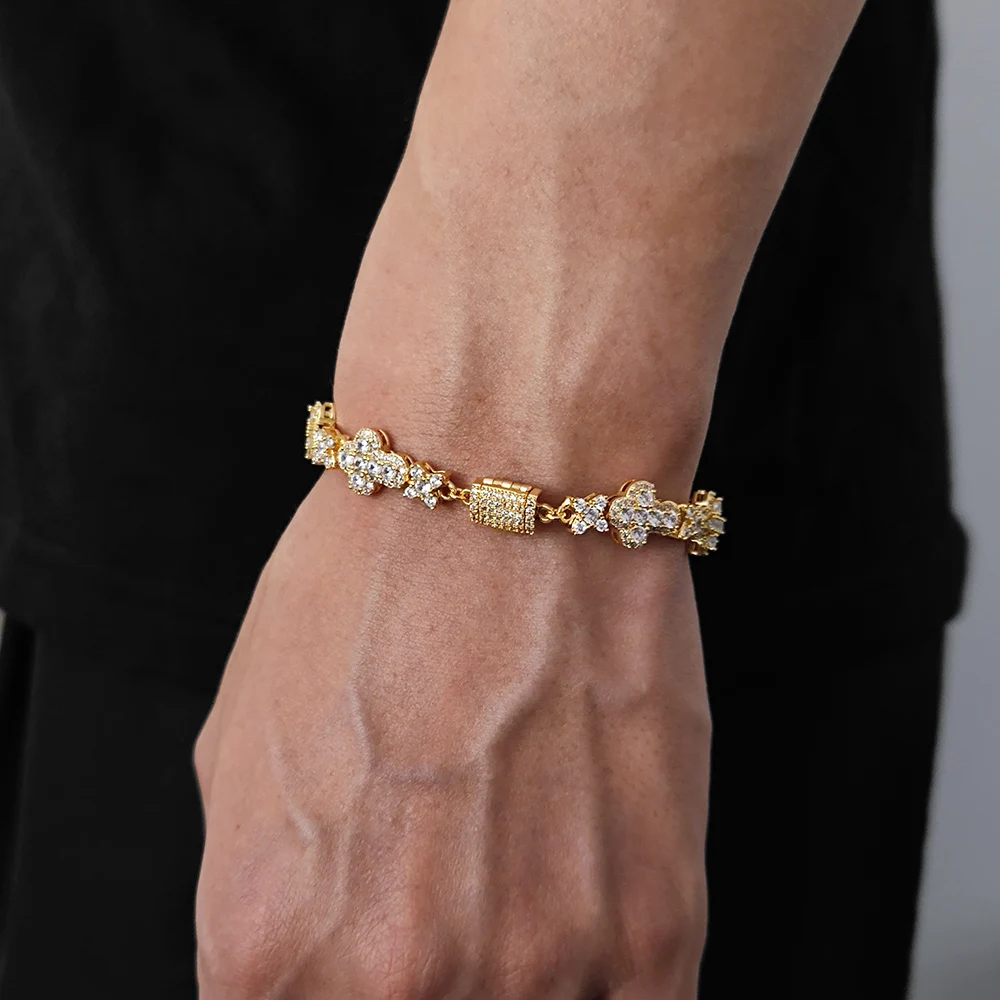 Hip Hop Jewelry New Designs 18K Gold Plated Chain Brass Bling Iced Out Zirconia Diamond Cross Necklace Women 